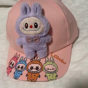Pink Cap with Plush Bunny Design